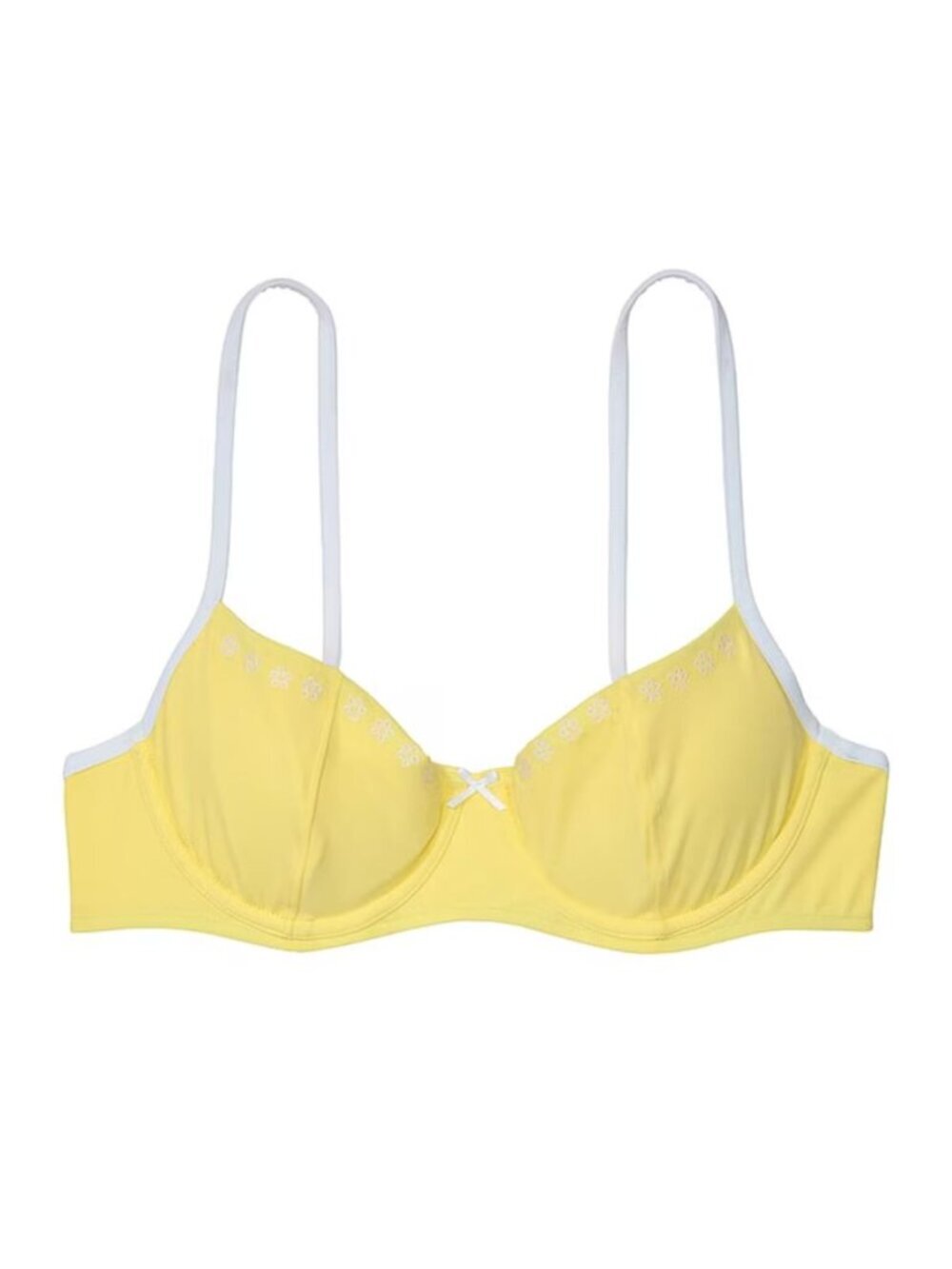 New! Frankie's Bikinis Popcorn Yellow Underwire Bikini Top Medium 39209